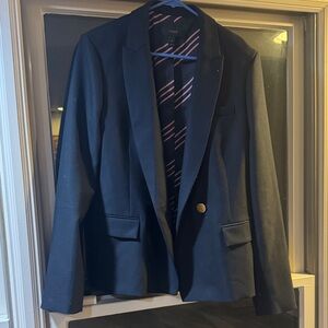 J. Crew Black Blazer with Blue Collar